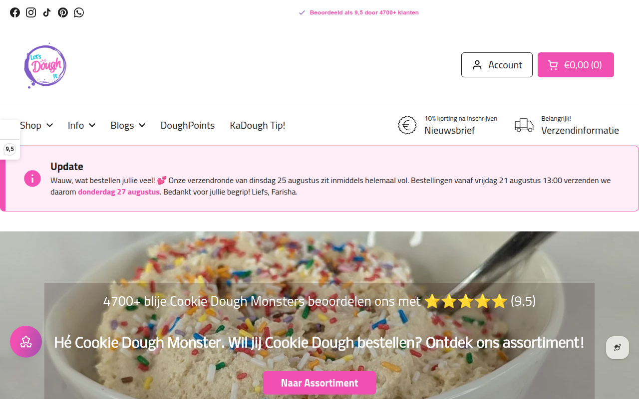 Screenshot van letsdoughit.nl