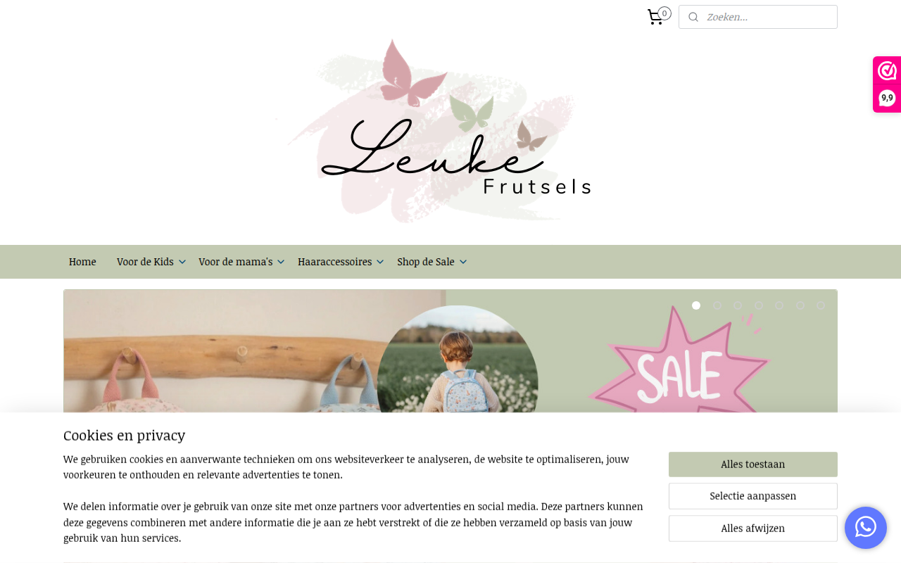 Screenshot van leukefrutsels.nl