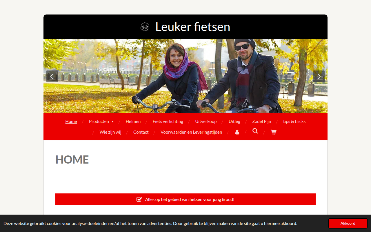 Screenshot van leukerfietsen.nl