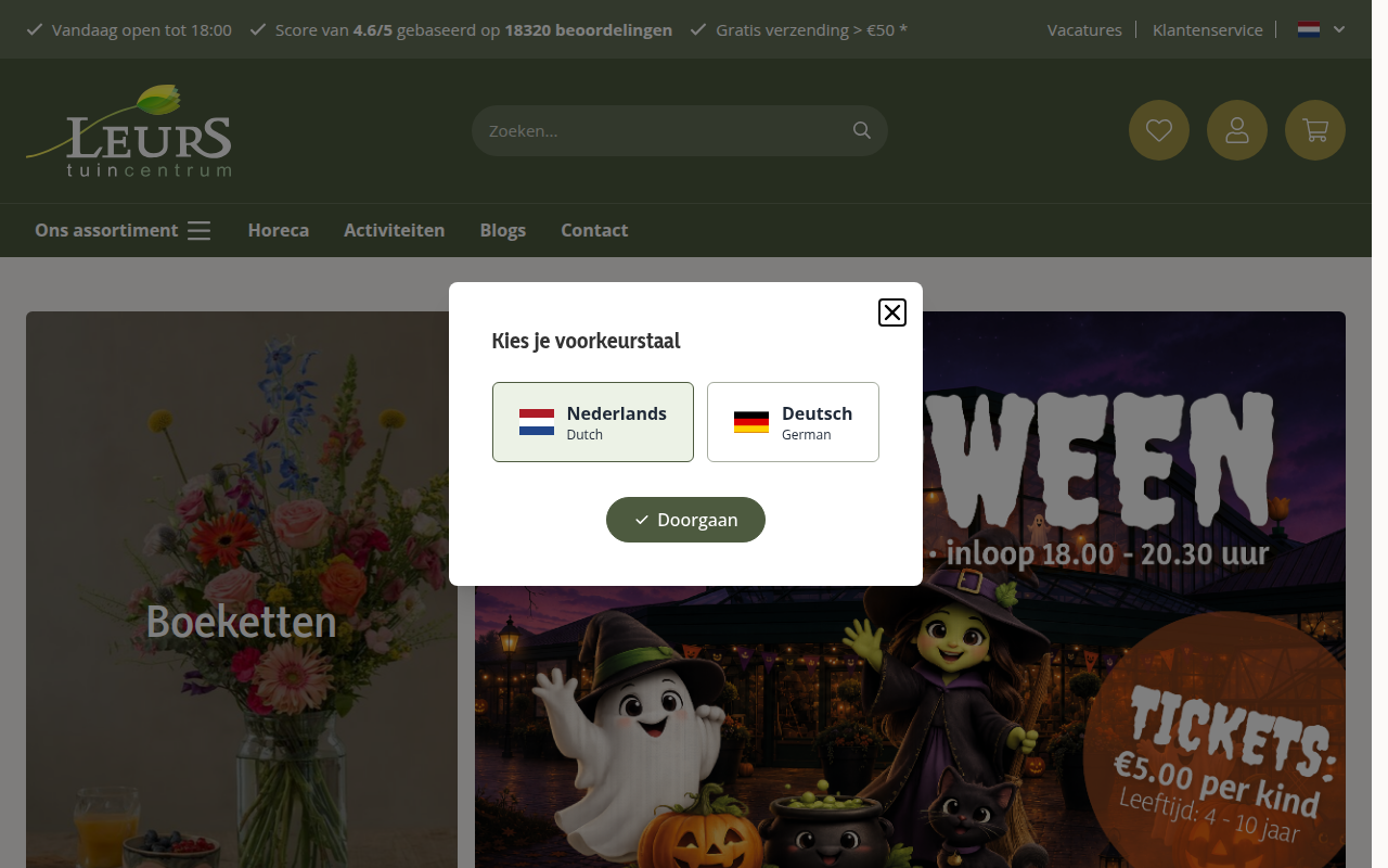Screenshot van leurs.nl