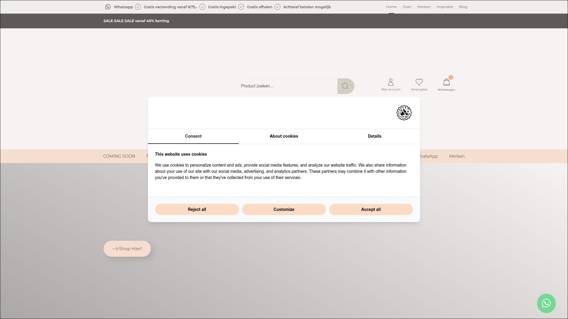 Screenshot van leviandmeli.nl