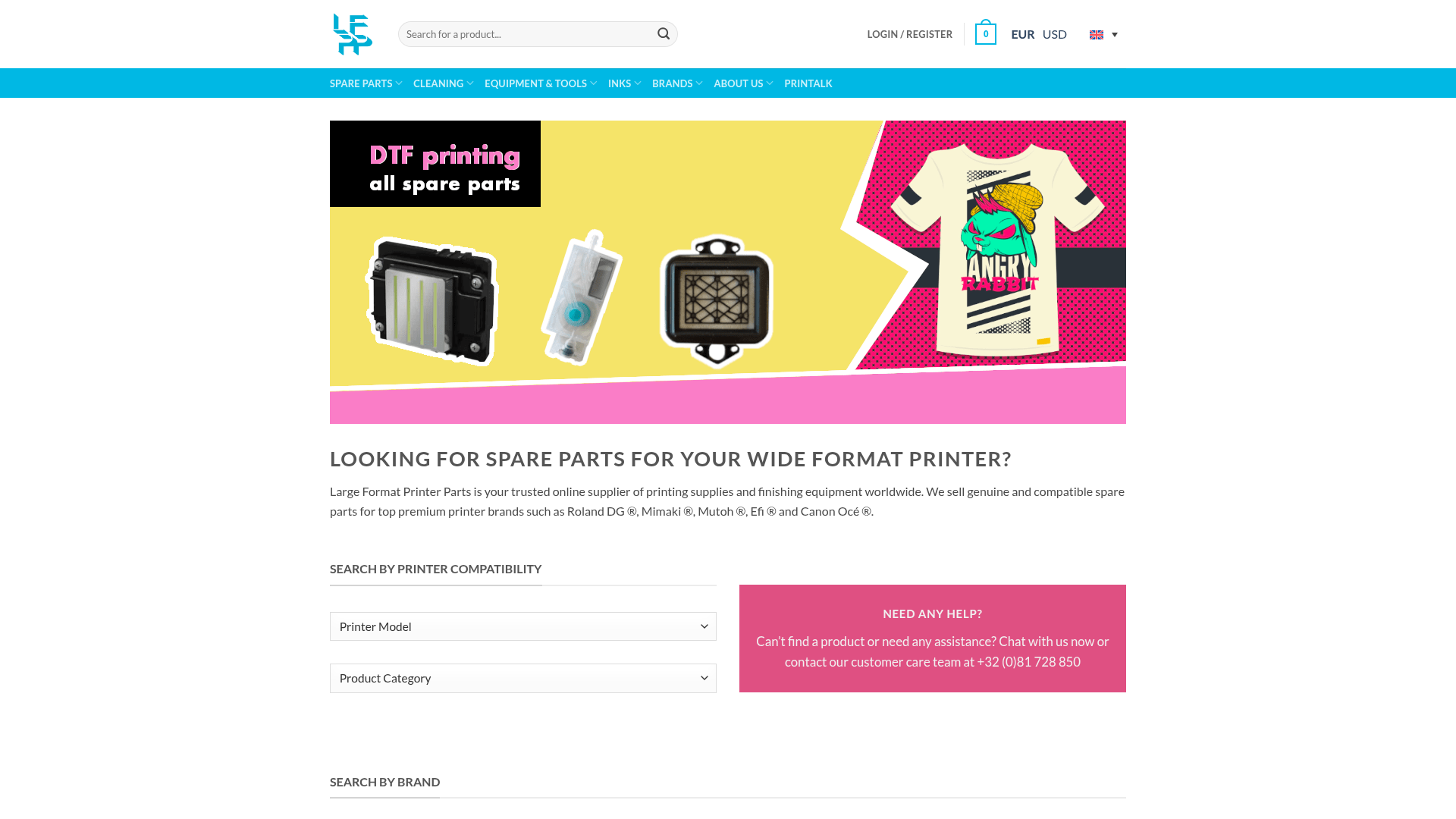 Screenshot van lfprinterparts.com