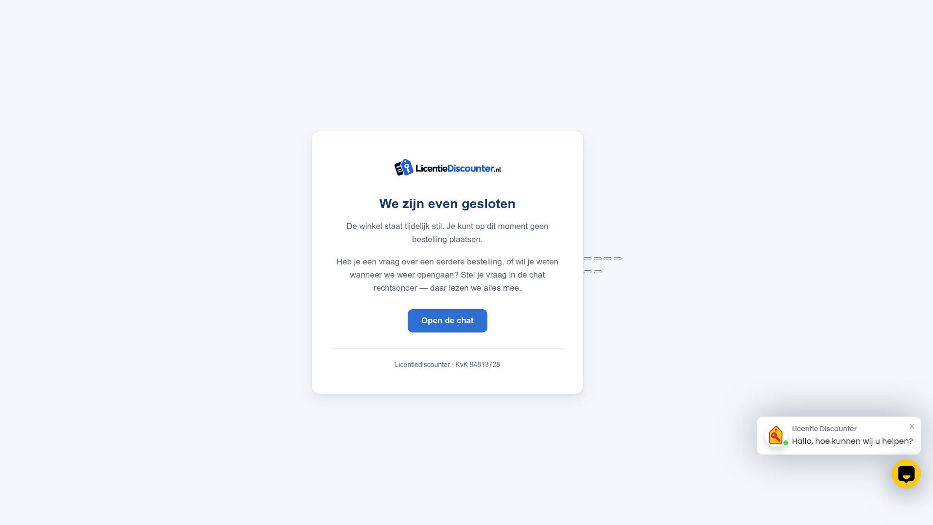 Screenshot van licentiediscounter.nl