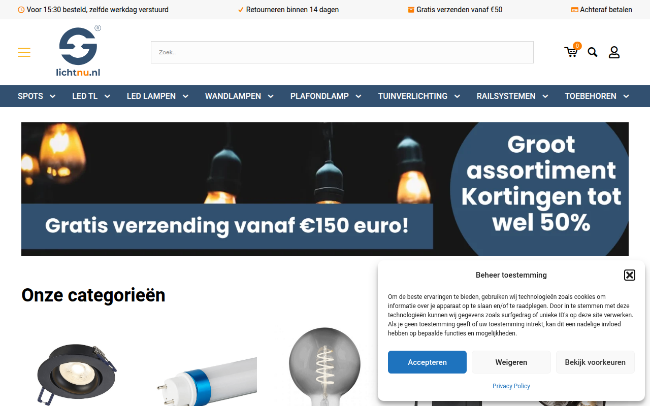 Screenshot van lichtnu.nl