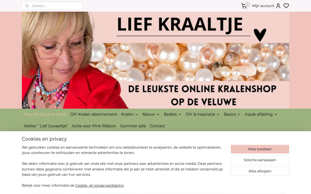 Screenshot van lief-kraaltje.nl