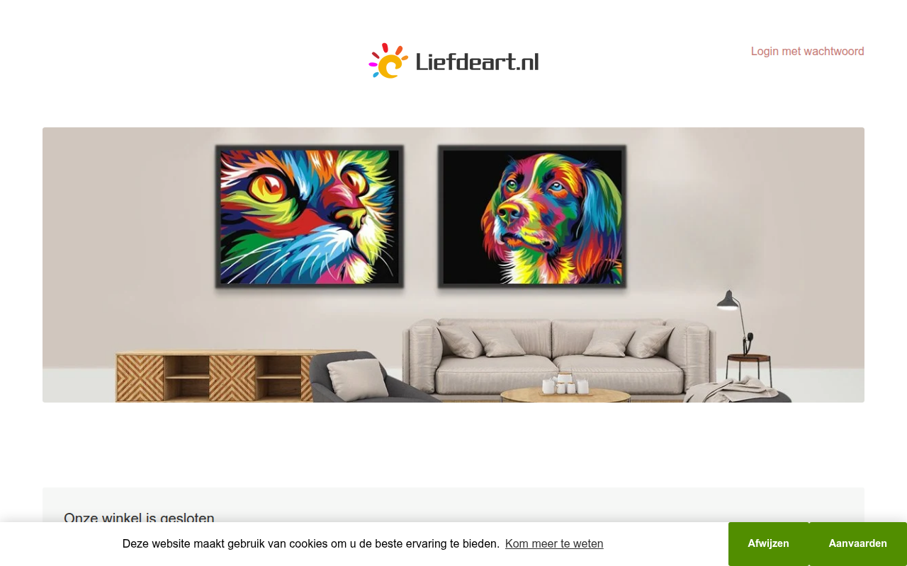 Screenshot van liefdeart.nl