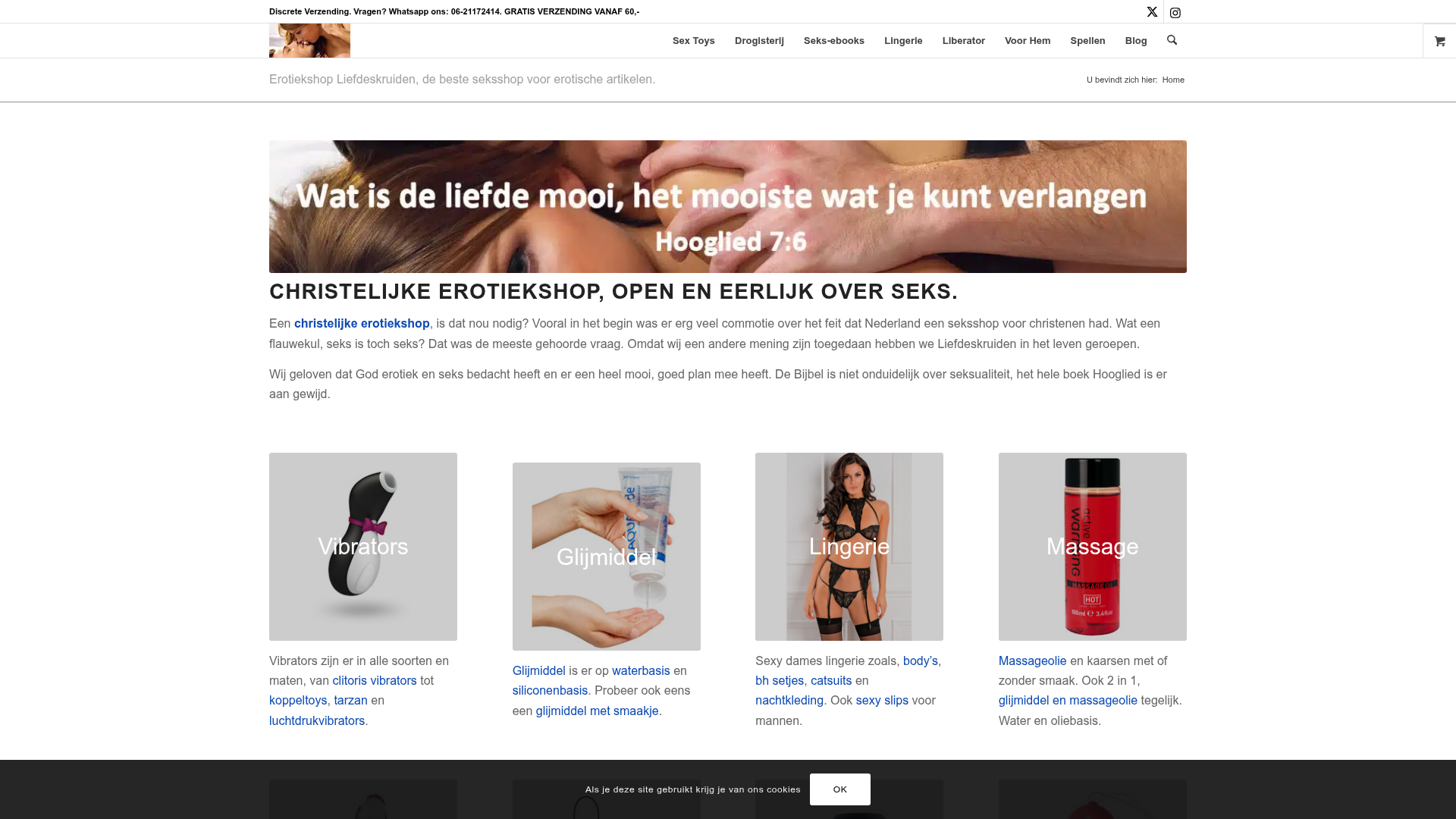Screenshot van liefdeskruiden.nl