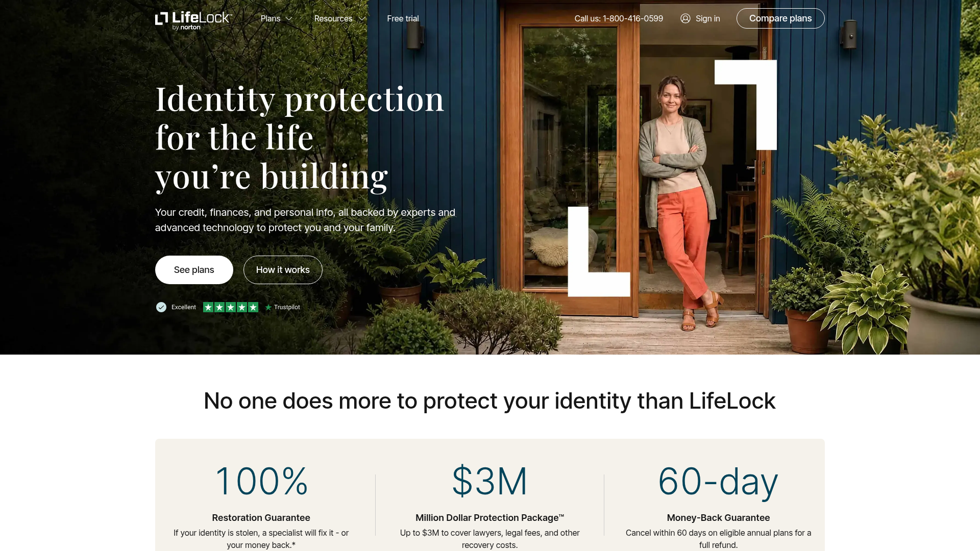 Screenshot van lifelock.norton.com