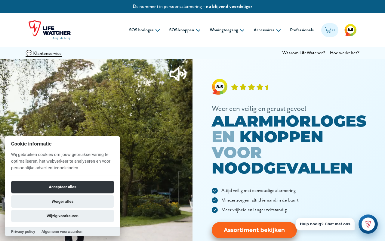 Screenshot van lifewatcher.nl