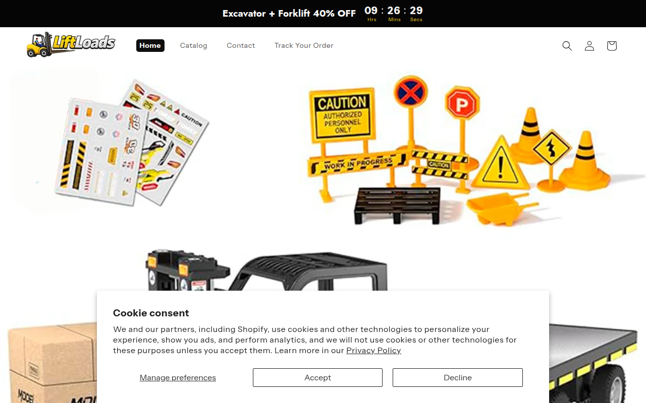 Screenshot van liftloads.com