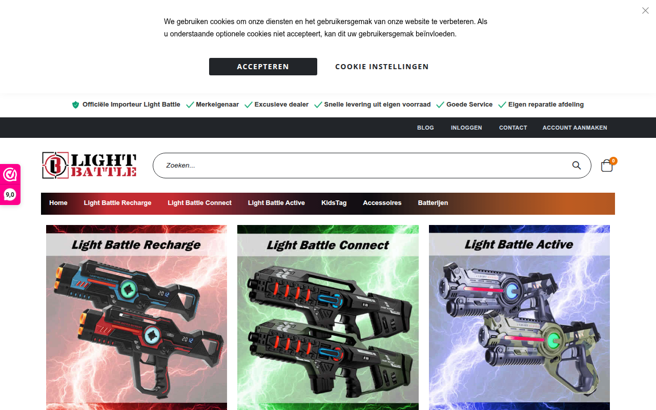 Screenshot van lightbattle.nl