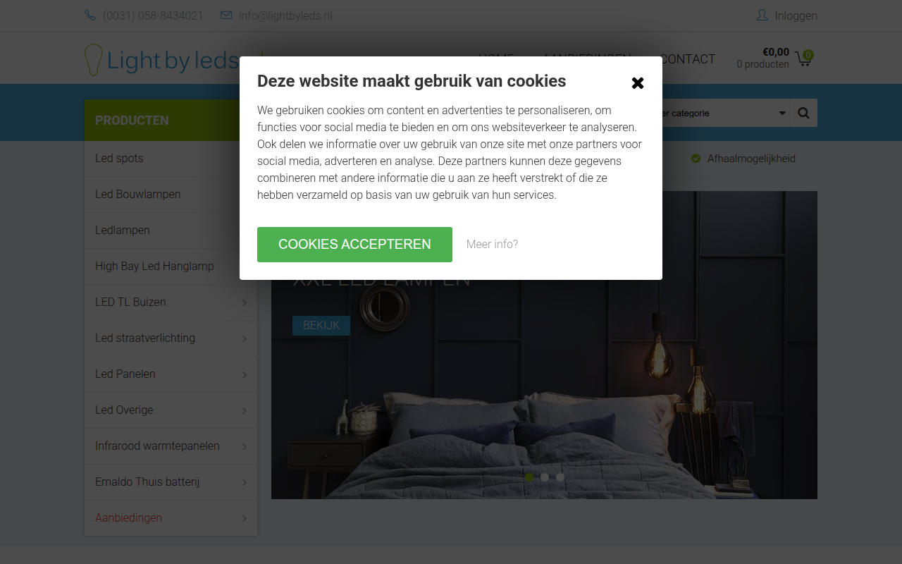 Screenshot van lightbyleds.nl