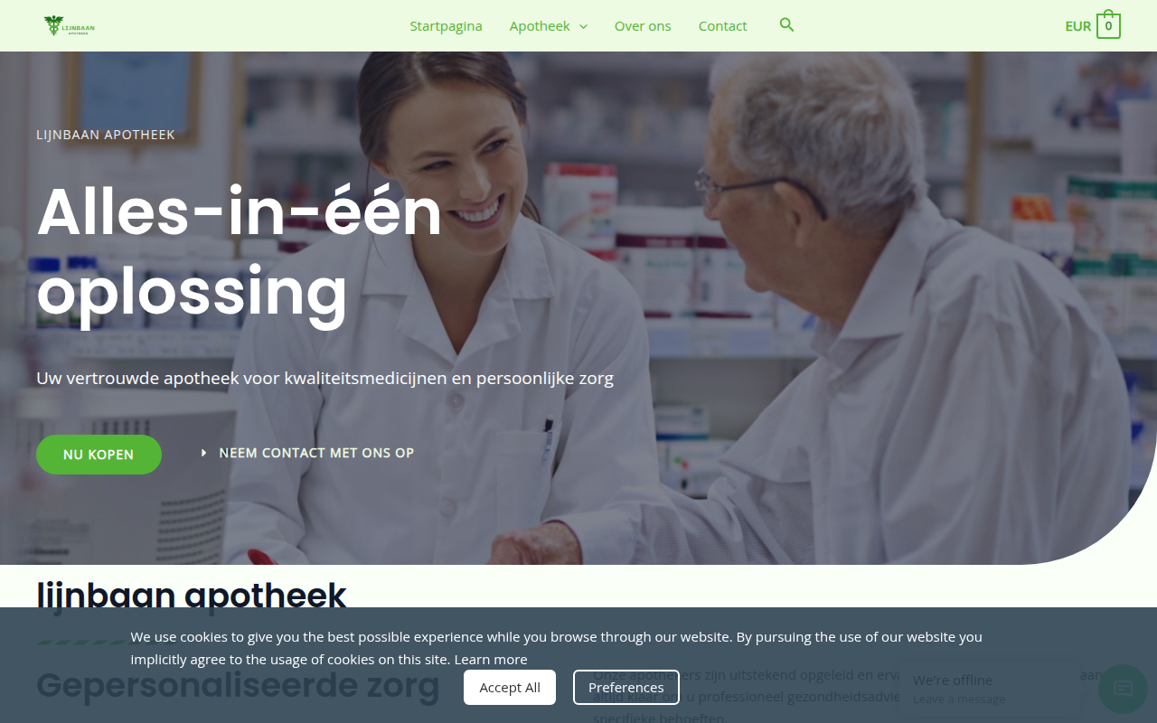 Screenshot van lijnbaanapotheek.com