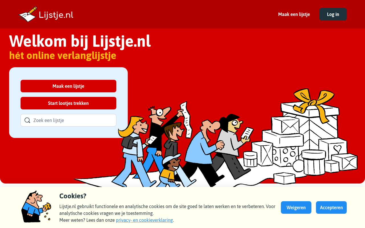 Screenshot van lijstje.nl