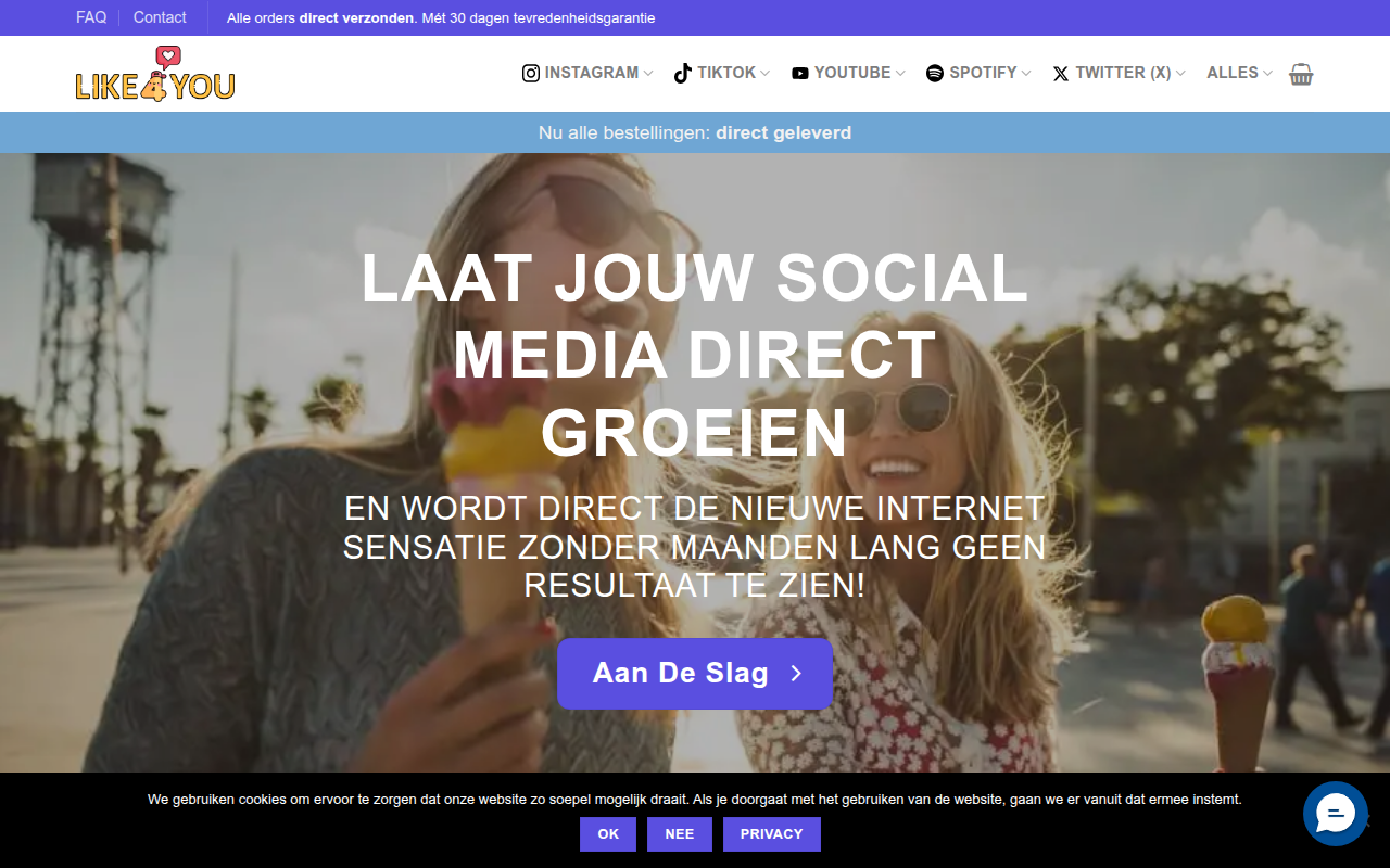 Screenshot van like4you.nl
