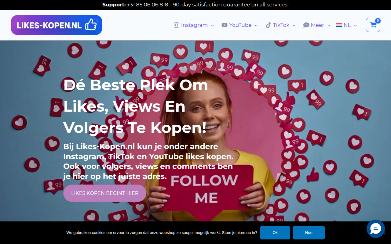 Screenshot van likes-kopen.nl