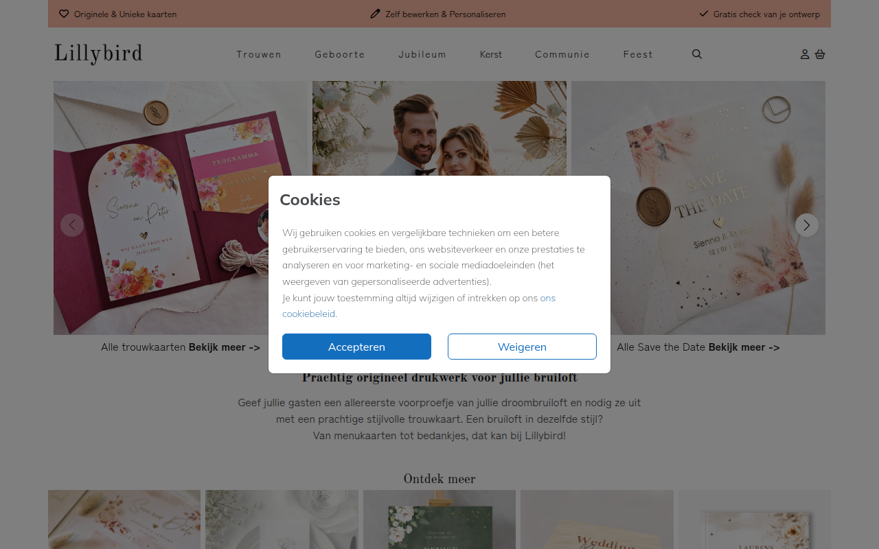 Screenshot van lillybird.nl
