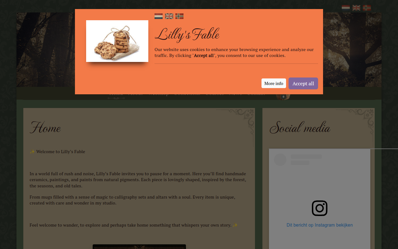 Screenshot van lillysfable.com