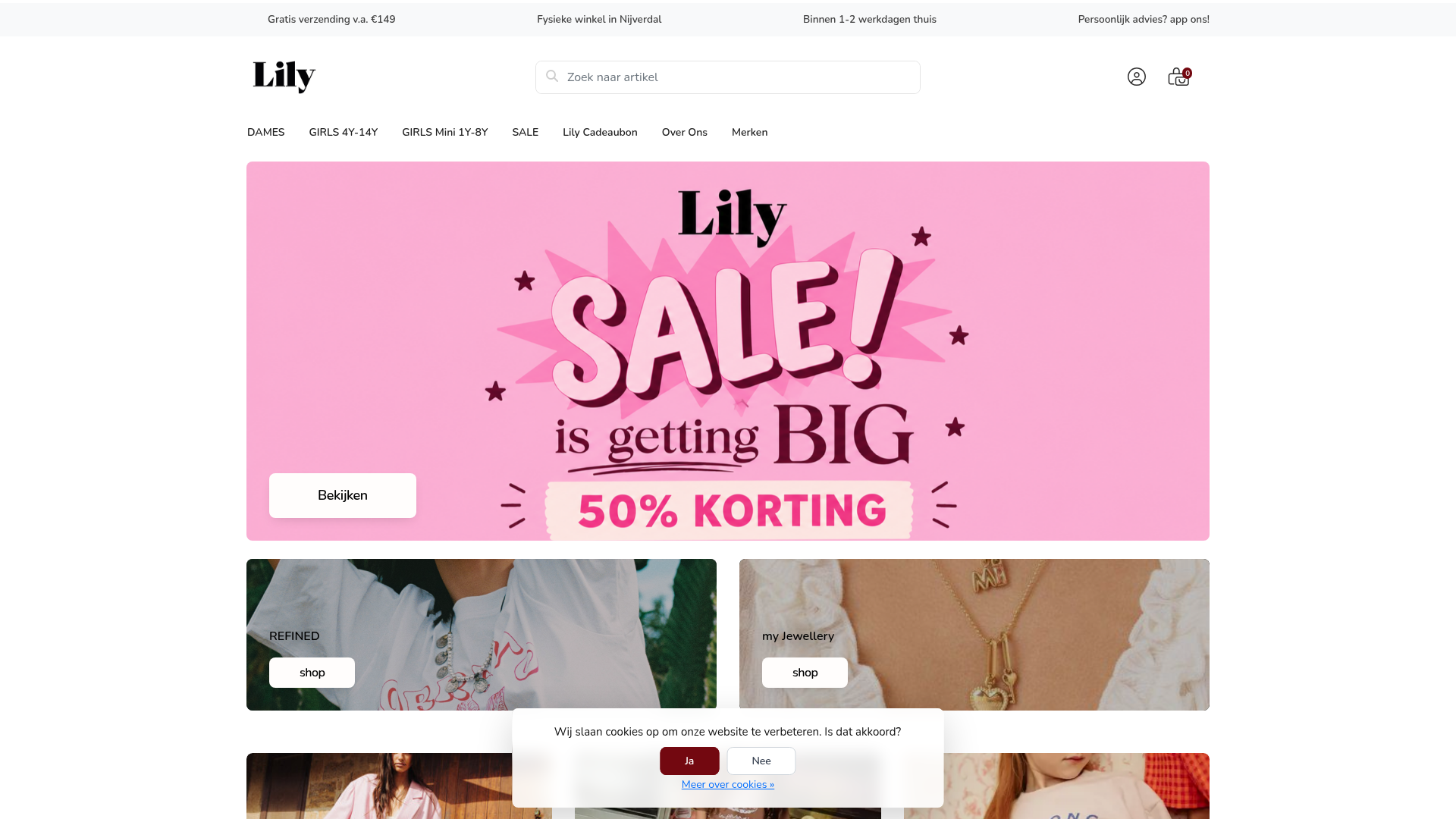 Screenshot van lilyfashion.nl