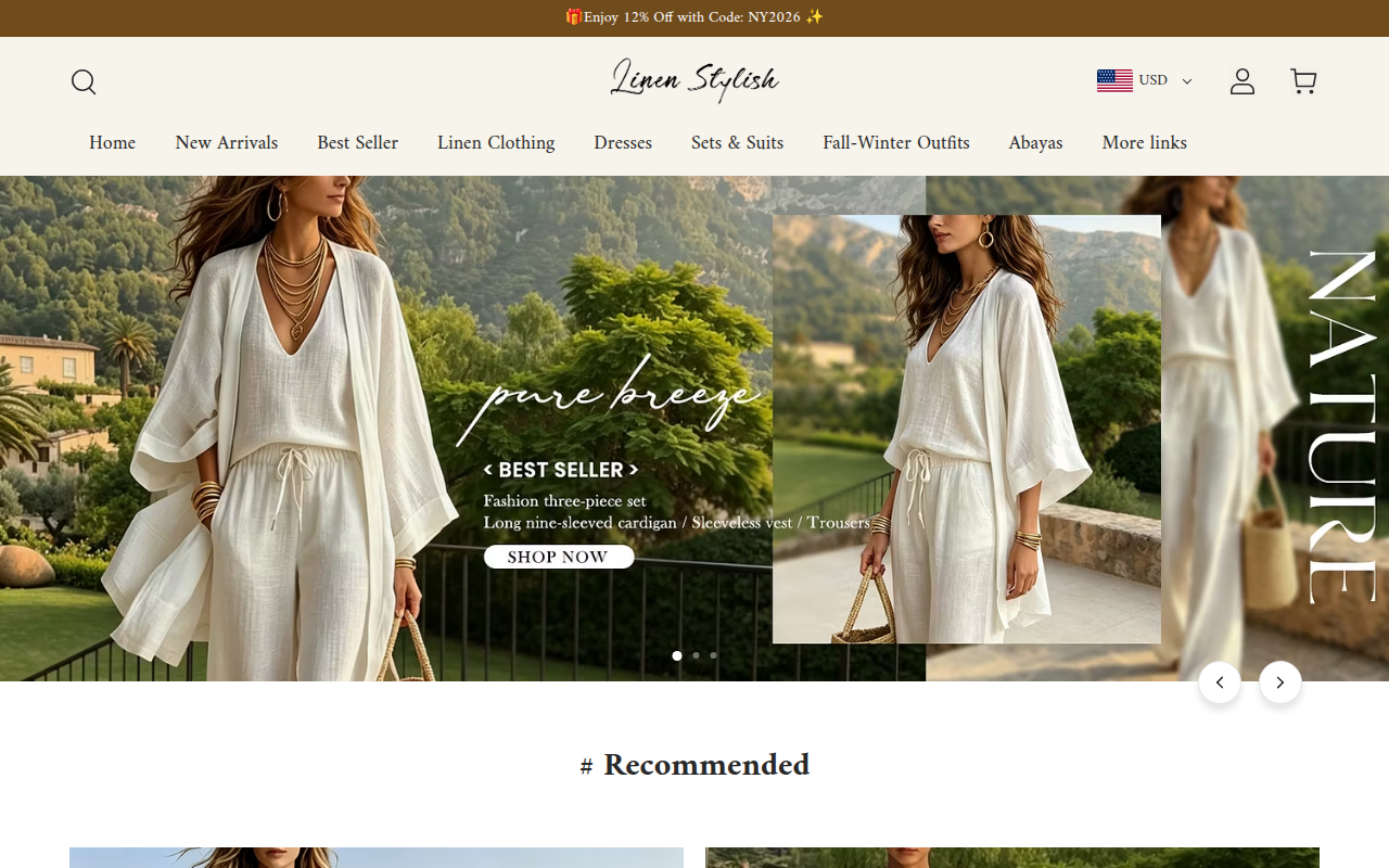 Screenshot van linenstylish.com