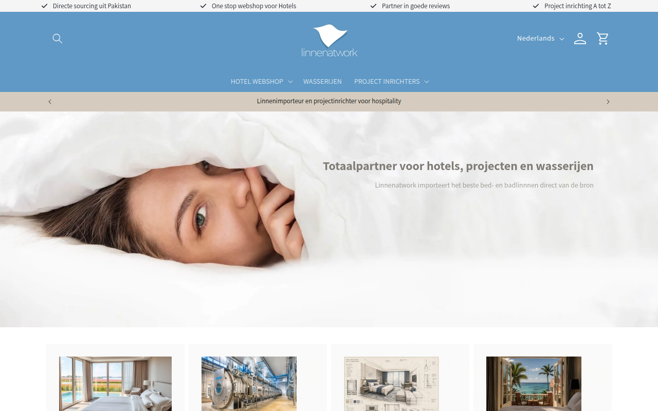 Screenshot van linnenatwork.com