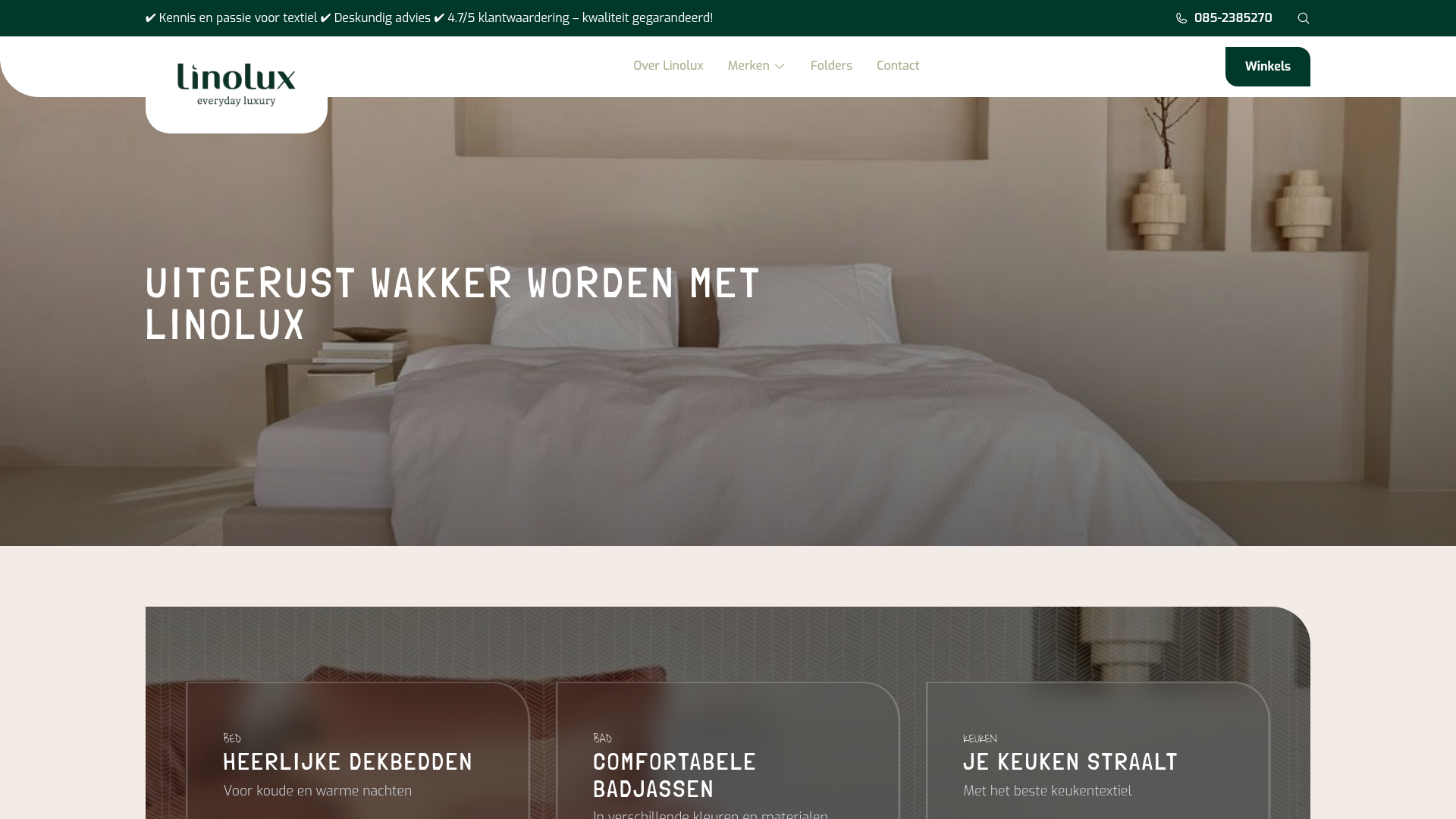 Screenshot van linolux.nl