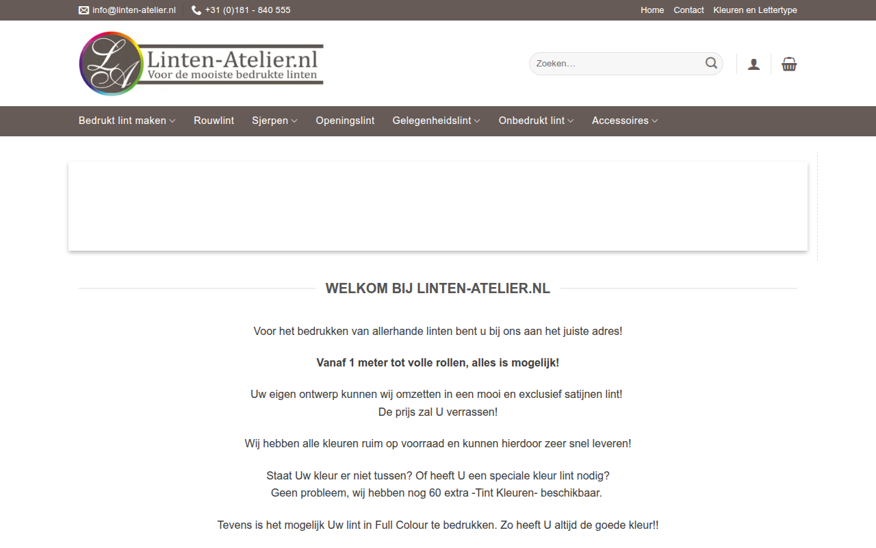 Screenshot van linten-atelier.nl