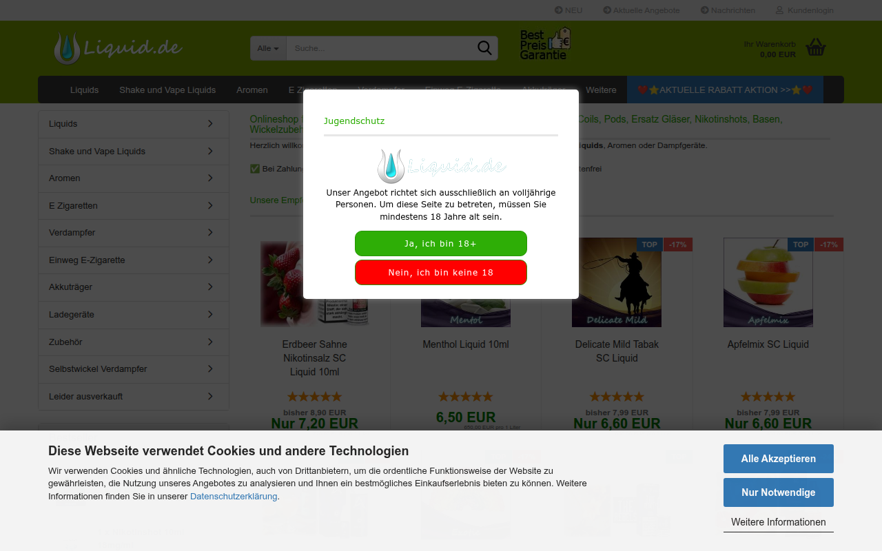 Screenshot van liquid.de