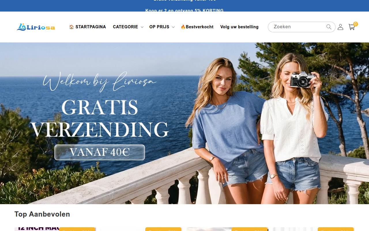 Screenshot van liriosa.com