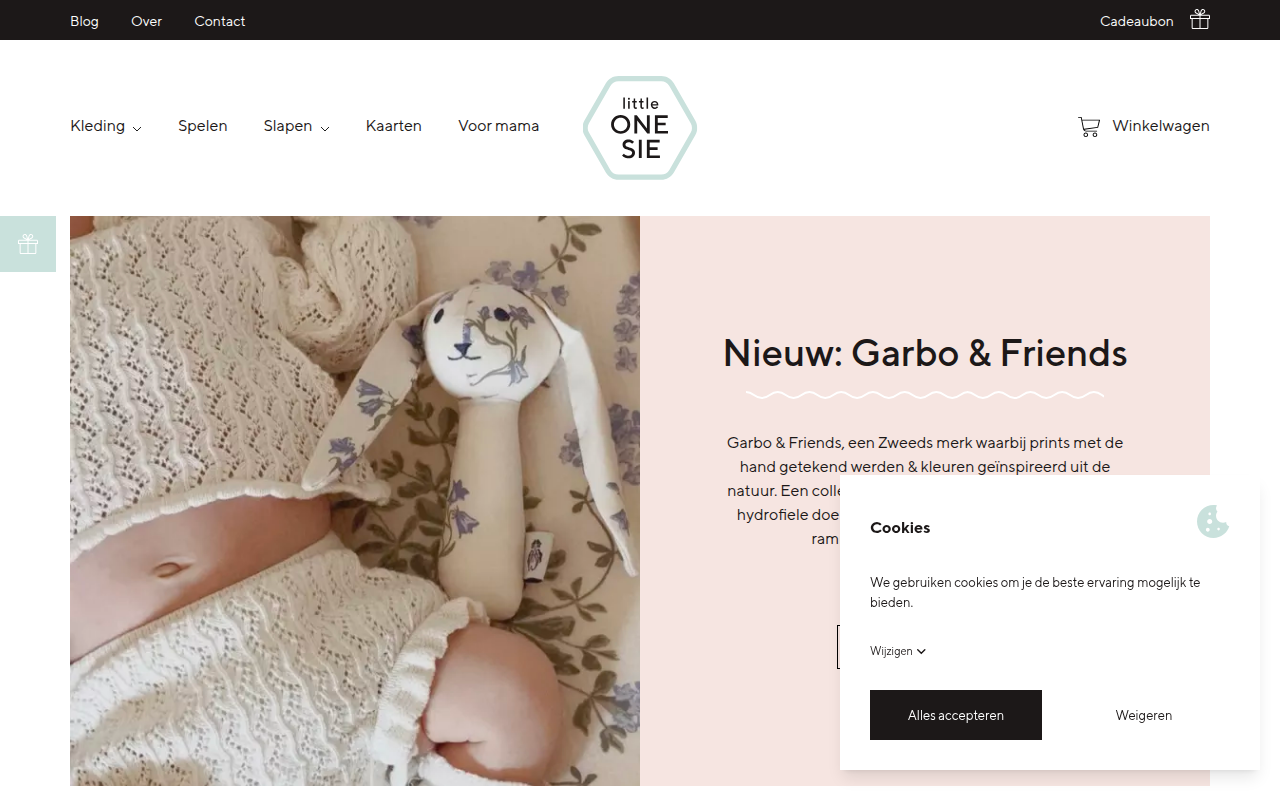 Screenshot van littleonesie.shop