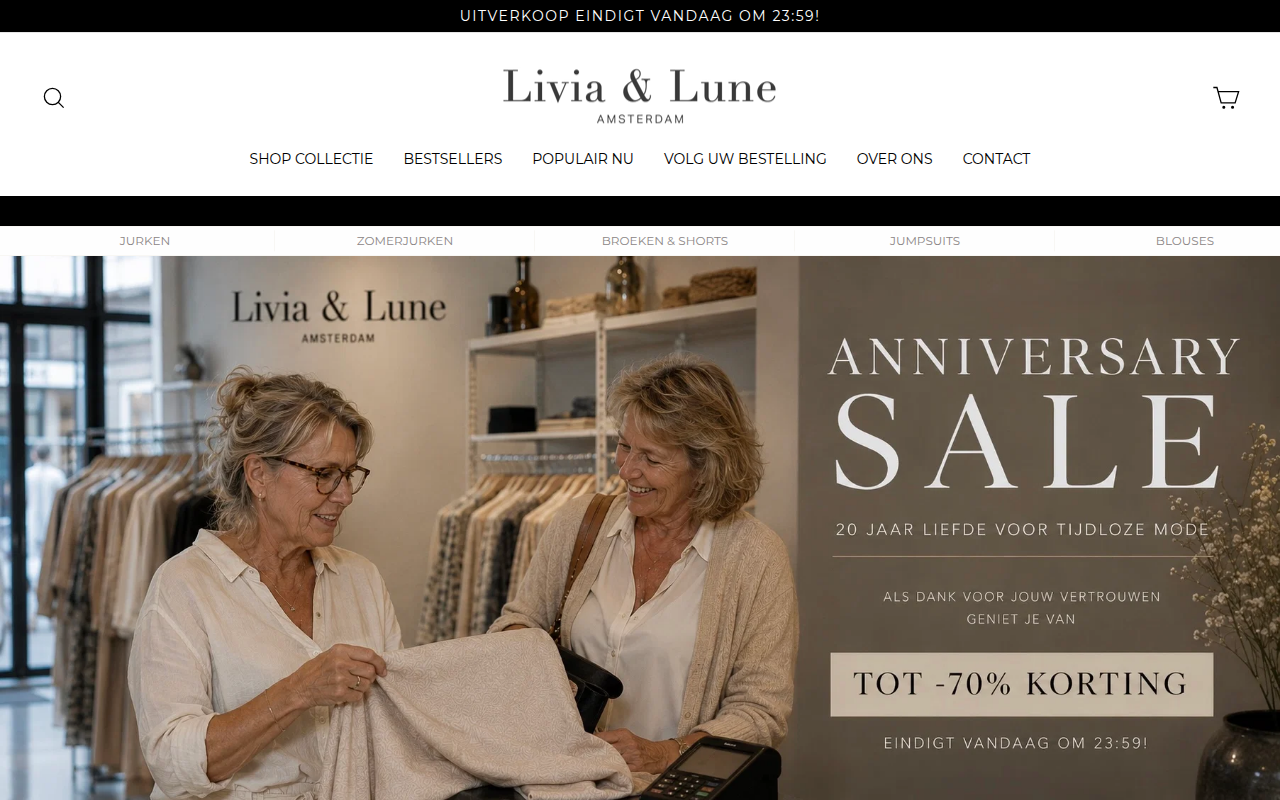 Screenshot van liviaandlune.com