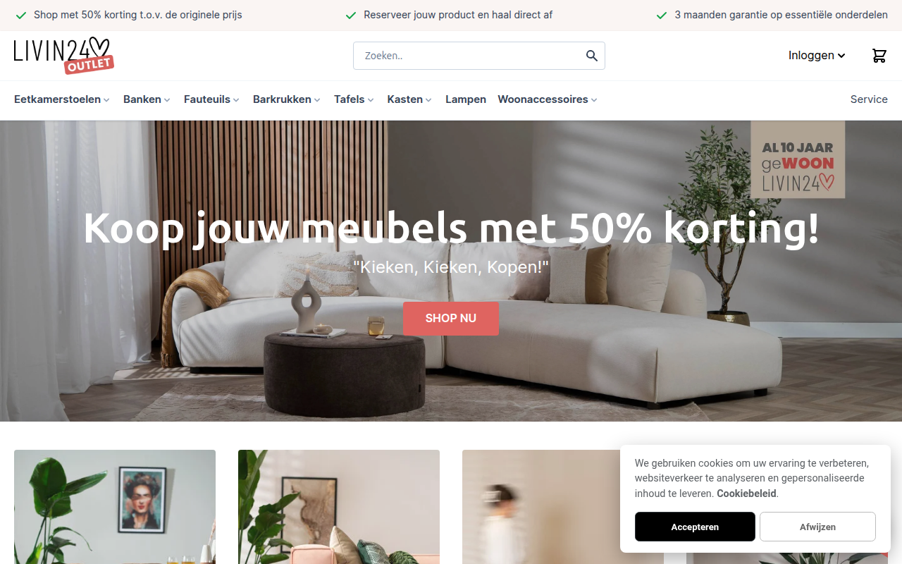 Screenshot van livin24outlet.nl