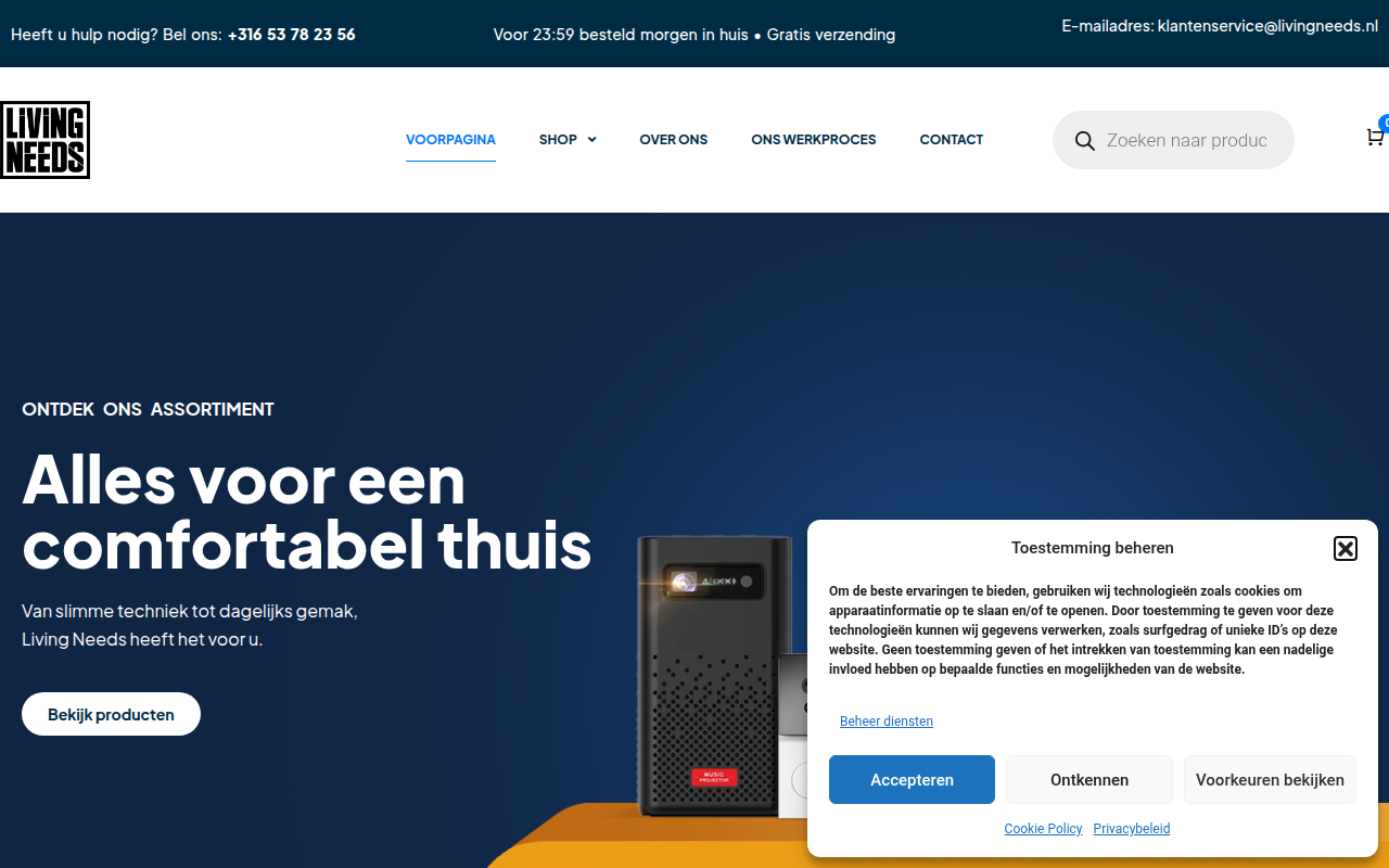 Screenshot van livingneeds.nl