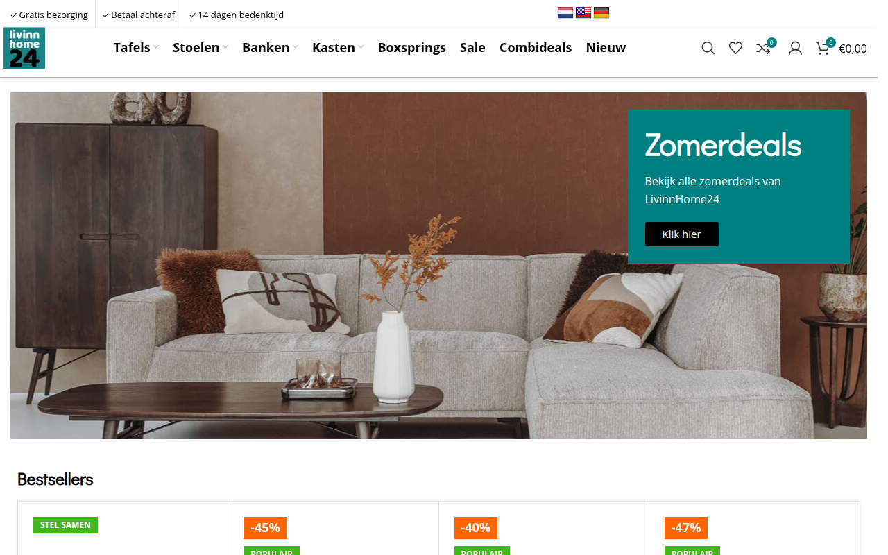 Screenshot van livinnhome24.nl