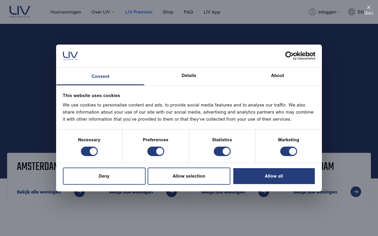 Screenshot van livresidential.nl