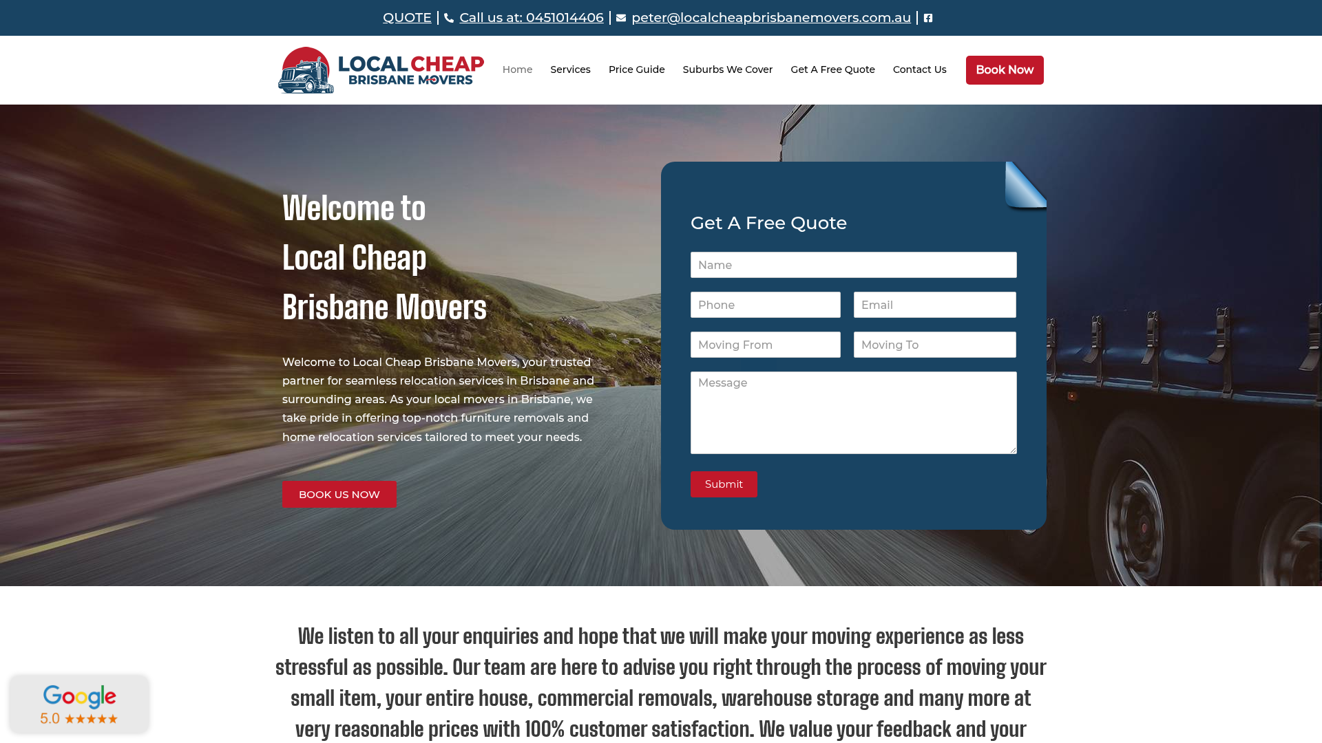 Screenshot van localcheapbrisbanemovers.com.au