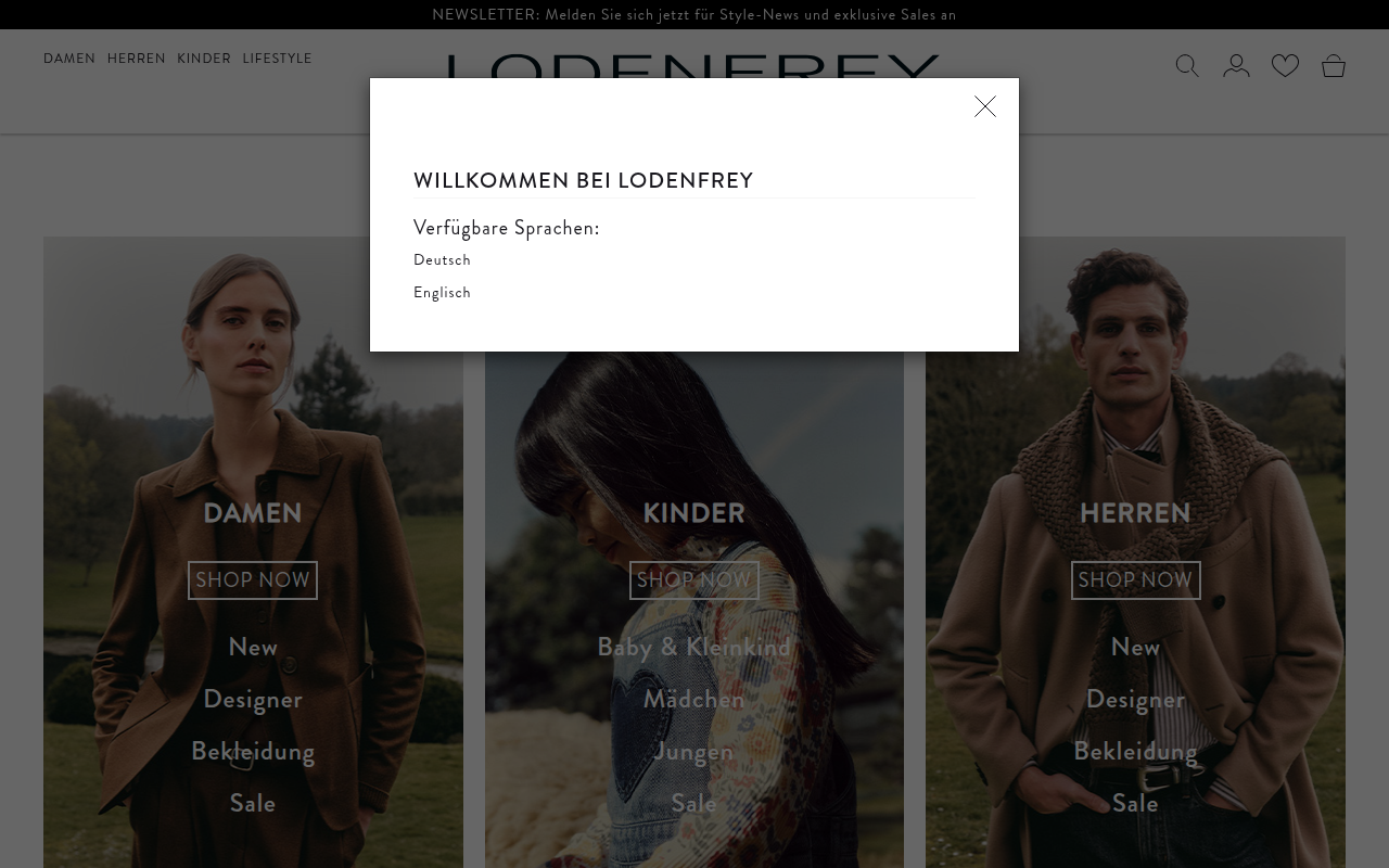 Screenshot van lodenfrey.com