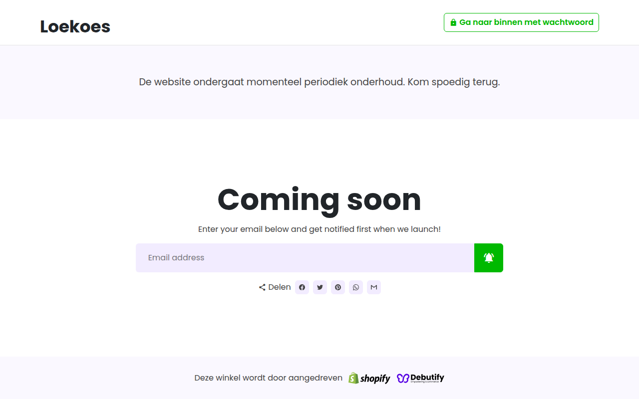 Screenshot van loekoes.nl