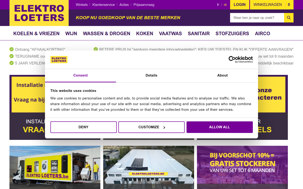 Screenshot van loeters.be