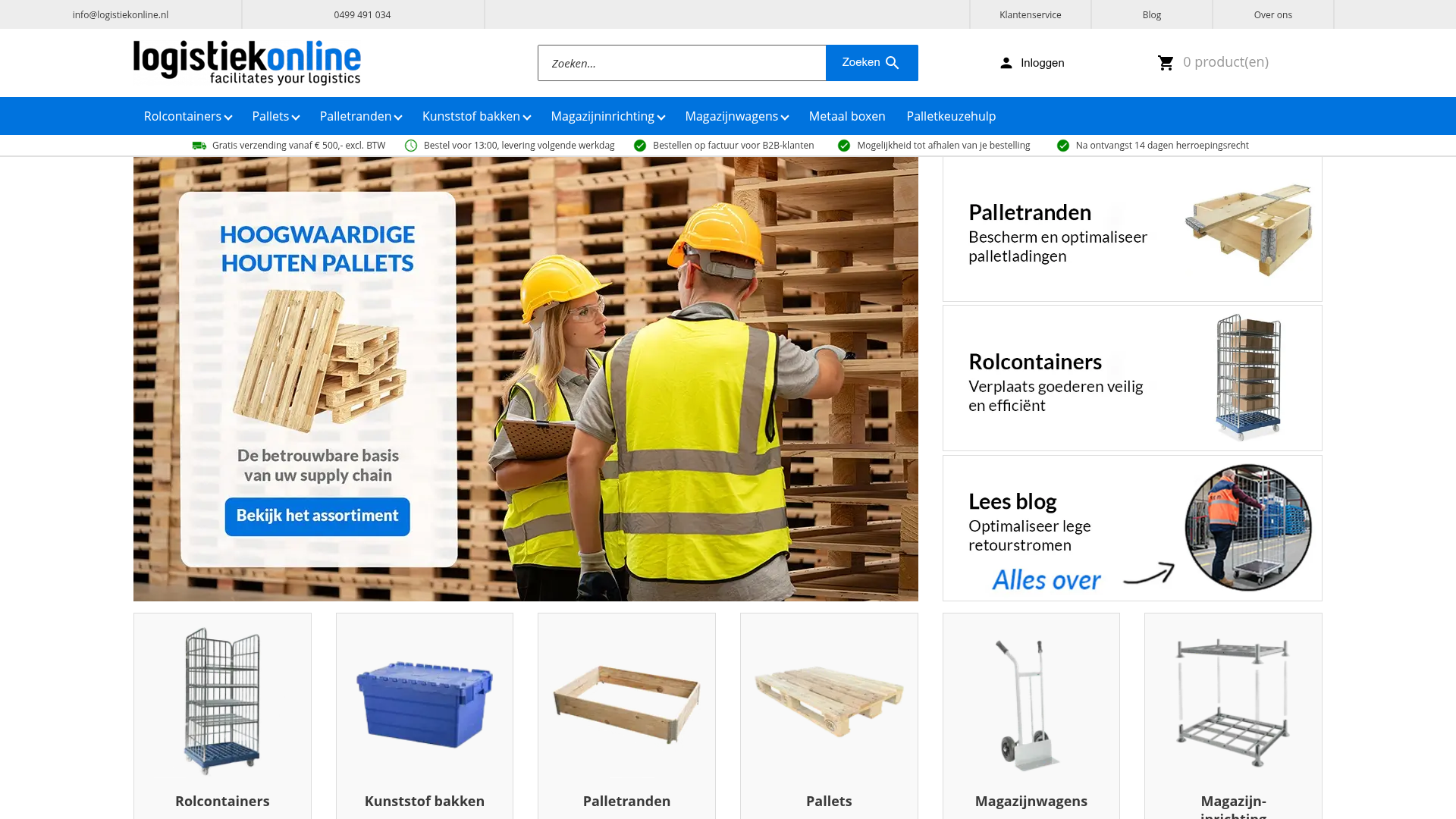 Screenshot van logistiekonline.nl