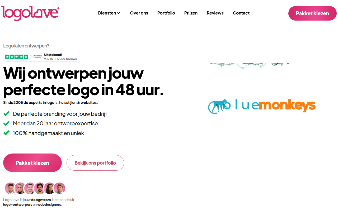Screenshot van logolove.nl