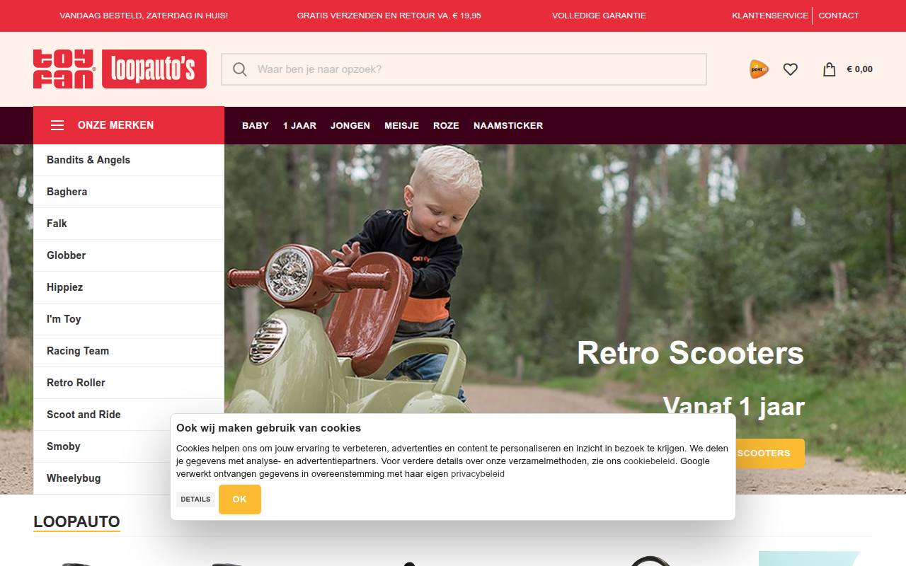 Screenshot van loopautoshop.nl