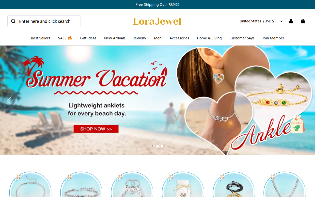 Screenshot van lorajewel.com