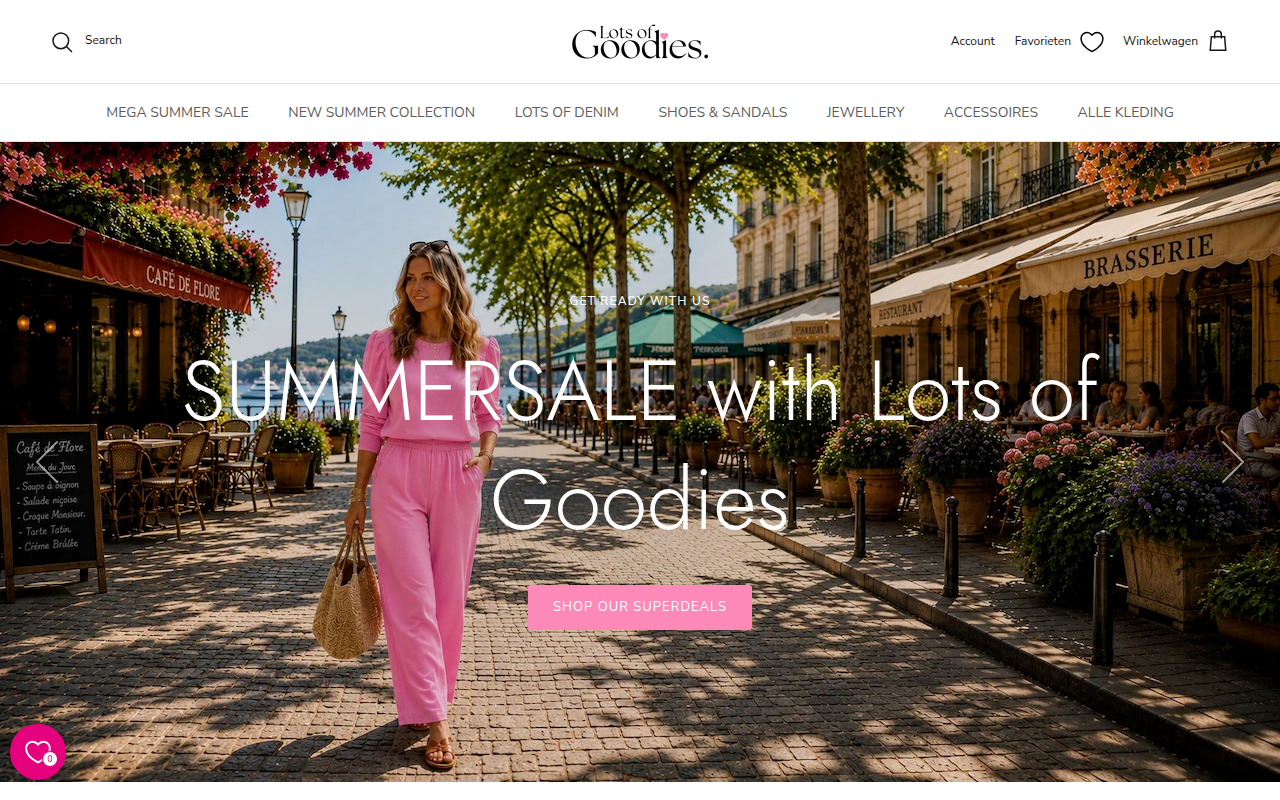 Screenshot van www.lotsofgoodies.nl