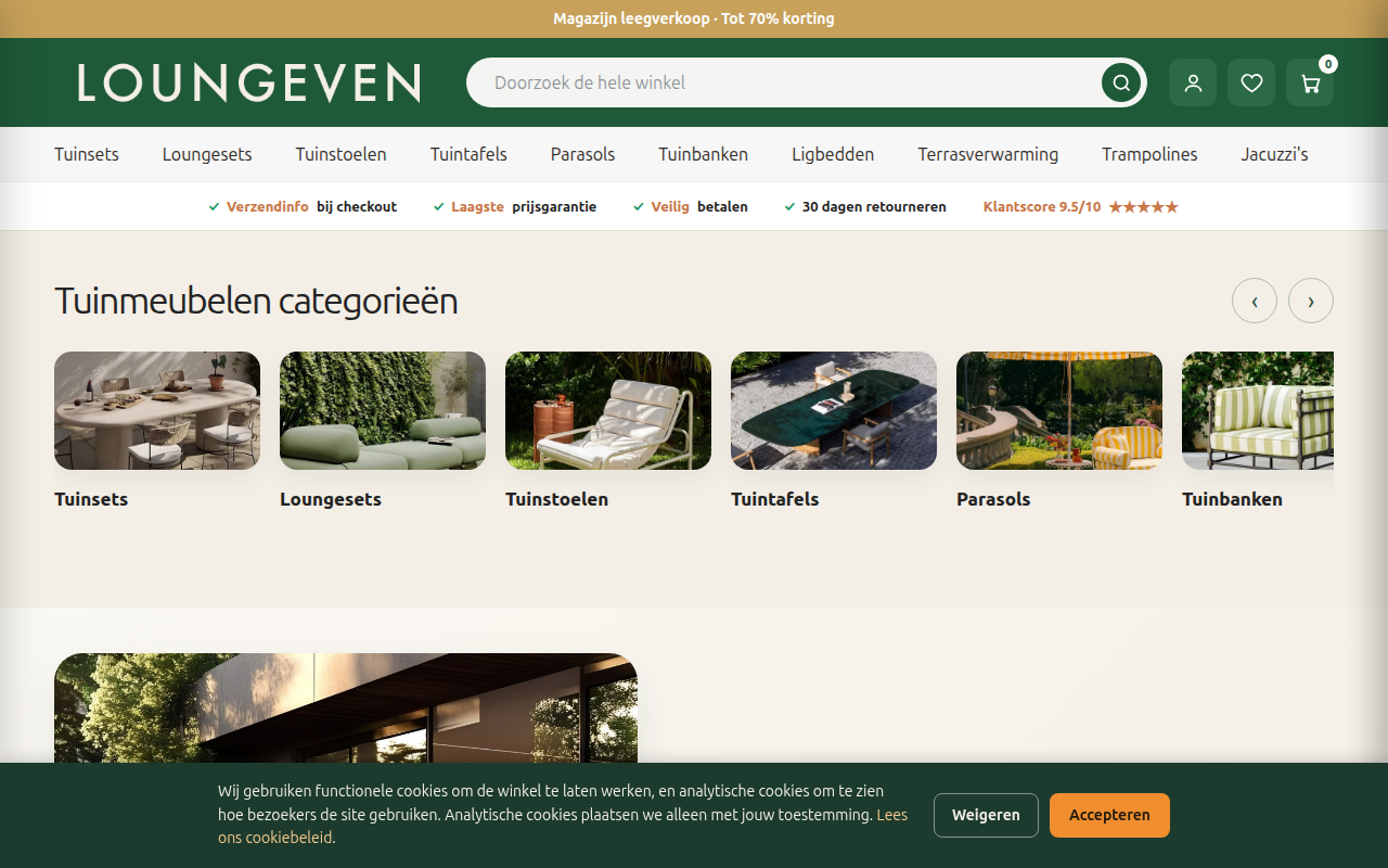 Screenshot van loungeven.com
