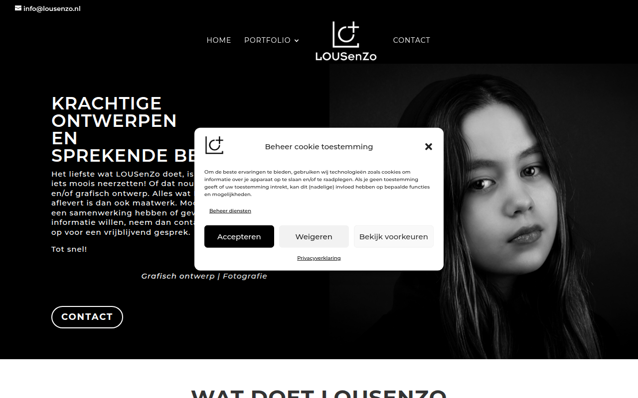 Screenshot van lousenzo.nl