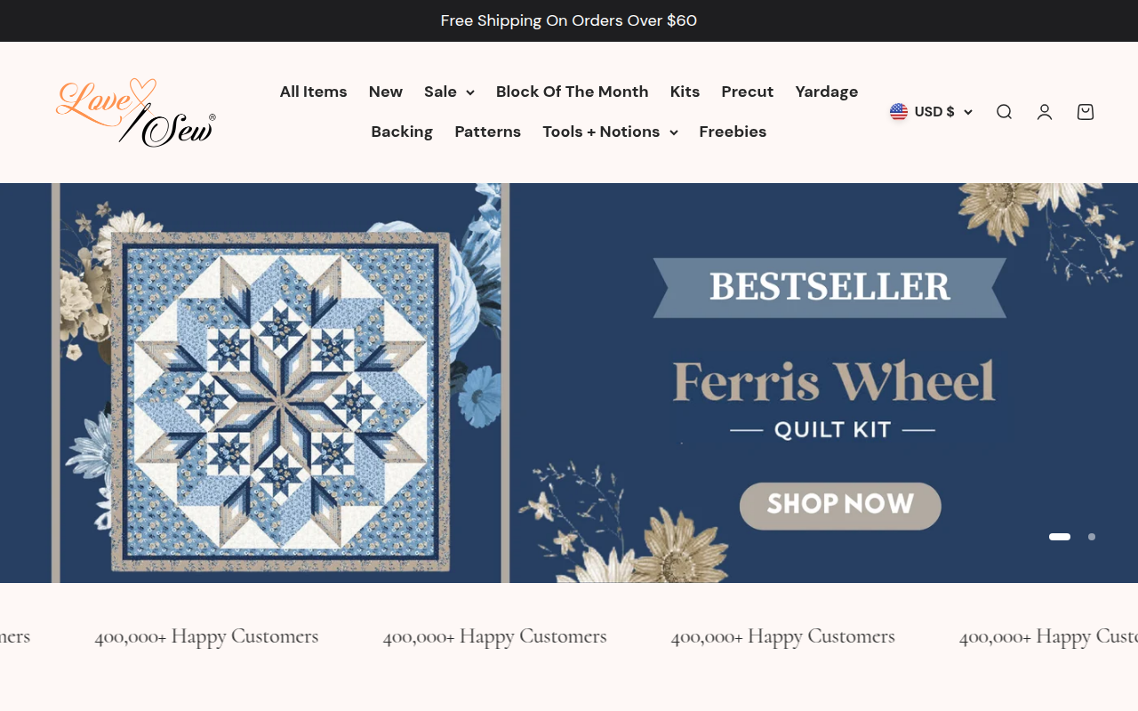 Screenshot van love-sew.com