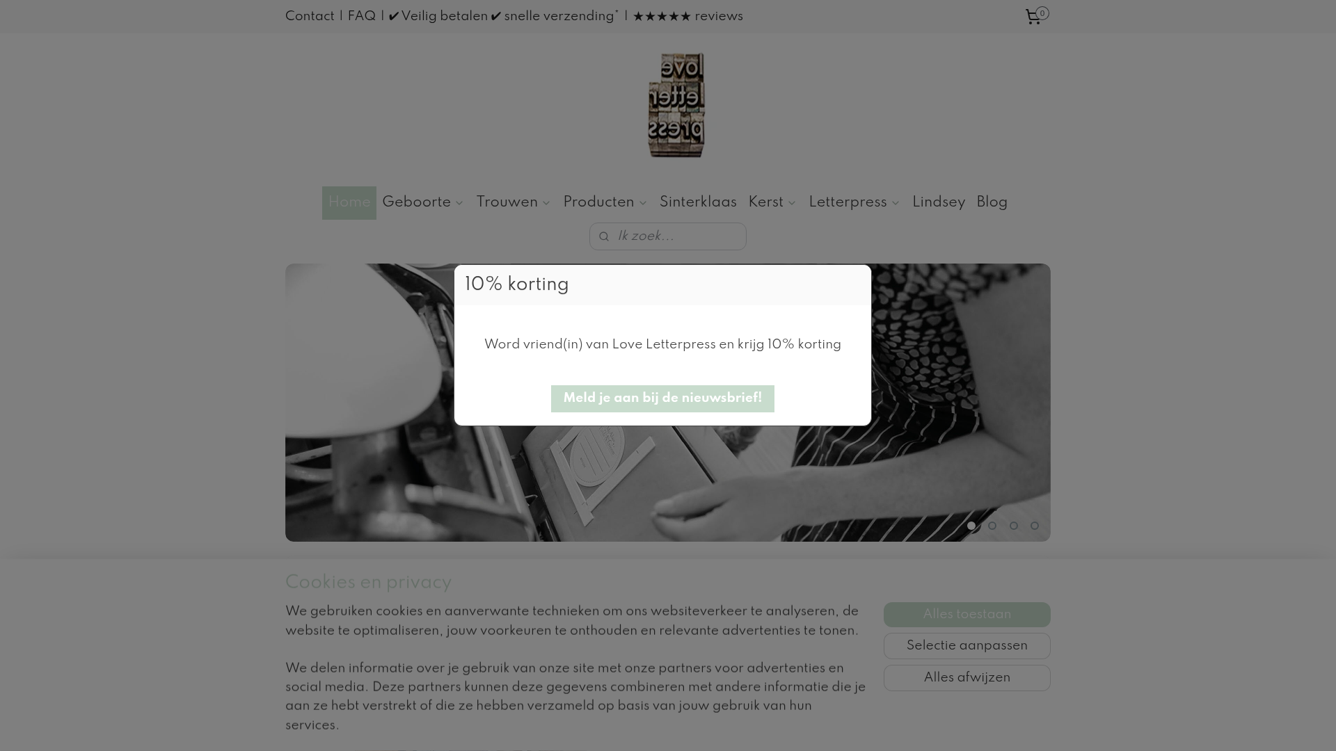 Screenshot van loveletterpress.nl