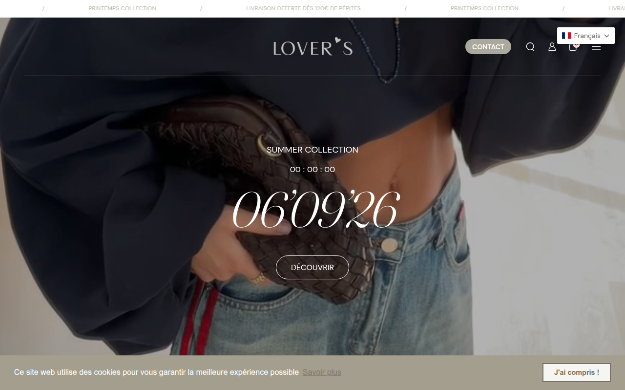 Screenshot van loversclothes.com