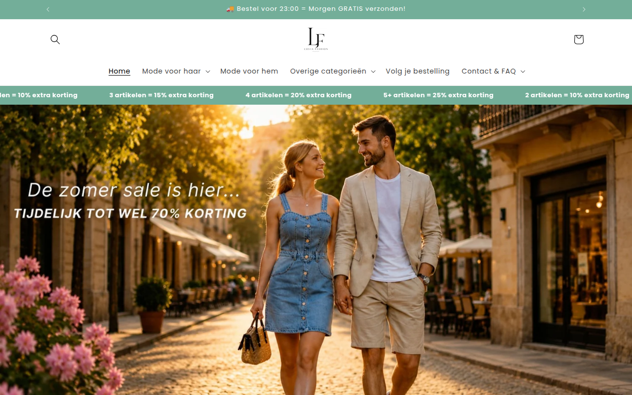 Screenshot van loviafashion.nl